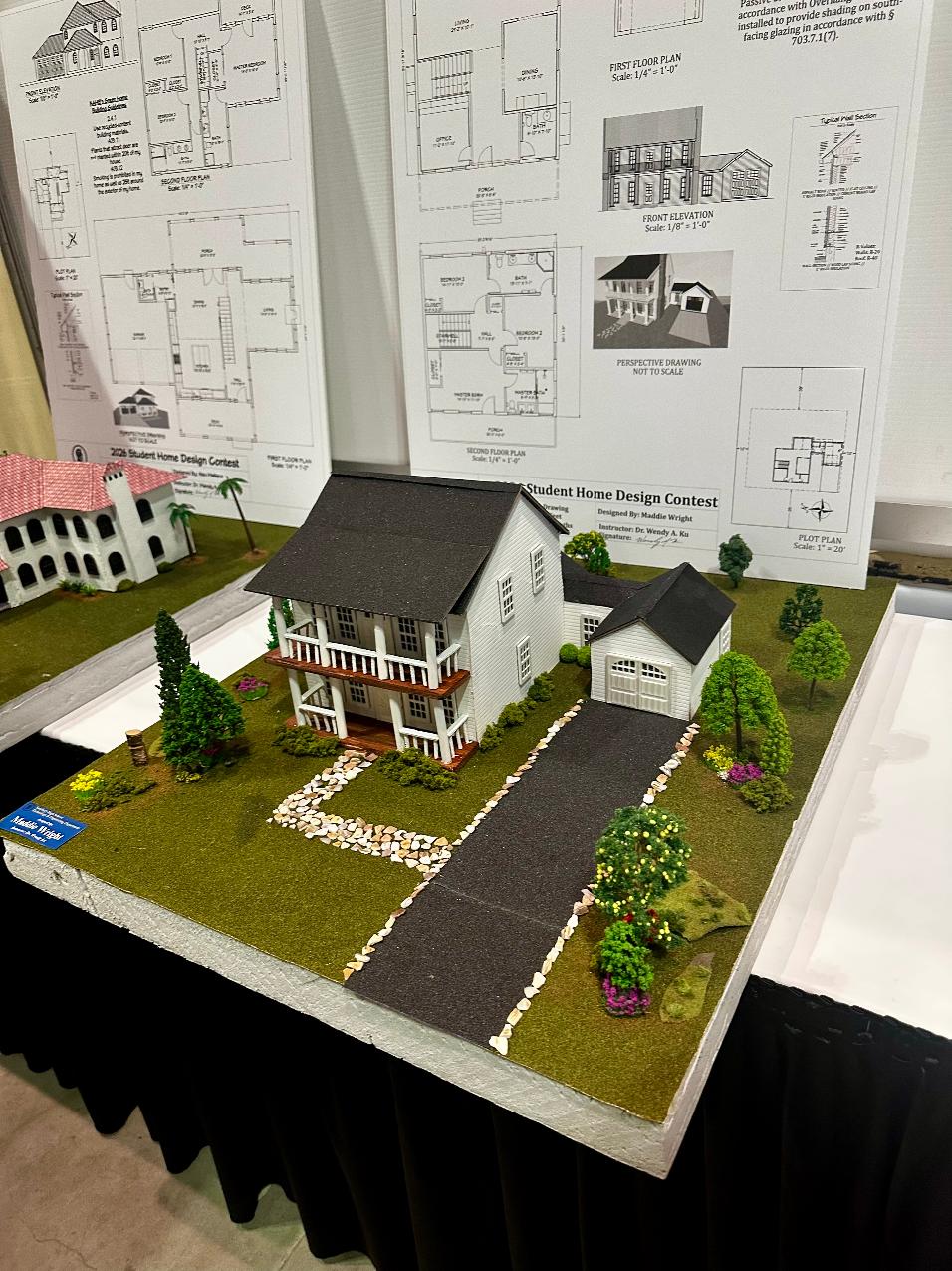 Colonial Greek Revival model elevated angled view at Hartford Convention Center